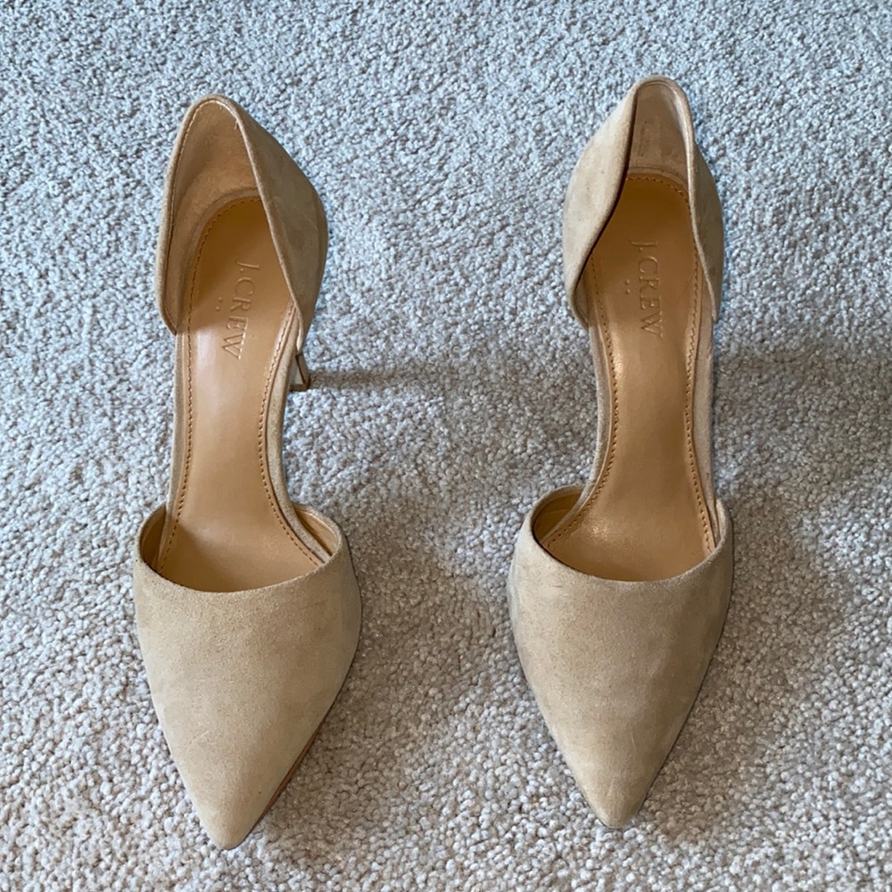 J. Crew Tan Suede Heels